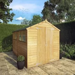 Mercia 10x6 Ft Apex Overlap Wooden 2 Door 4 Windows Shed With Floor -Garden Shop mercia 10x6 ft apex overlap wooden 2 door 4 windows shed with floor5029442074412 01i