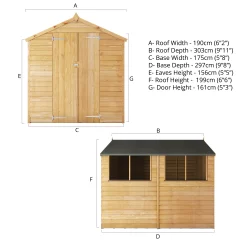 Mercia 10x6 Ft Apex Overlap Wooden 2 Door 4 Windows Shed With Floor -Garden Shop mercia 10x6 ft apex overlap wooden 2 door 4 windows shed with floor5029442074412 01t