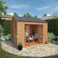 Mercia 10x8 Reverse Apex Tongue & Groove Summer House With Bi-fold Door