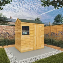 Mercia 6x4 Ft Reverse Apex Overlap Wooden Shed With Floor -Garden Shop mercia 6x4 ft reverse apex overlap wooden shed with floor5029442076959 01i