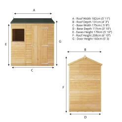 Mercia 6x4 Ft Reverse Apex Overlap Wooden Shed With Floor -Garden Shop mercia 6x4 ft reverse apex overlap wooden shed with floor5029442076959 01t