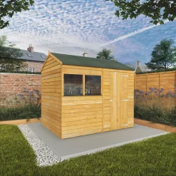 Mercia 8x6 Ft Reverse Apex Overlap Wooden 2 Windows Shed With Floor -Garden Shop mercia 8x6 ft reverse apex overlap wooden 2 windows shed with floor5029442076966 01i