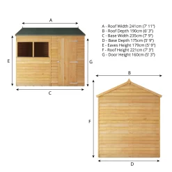 Mercia 8x6 Ft Reverse Apex Overlap Wooden 2 Windows Shed With Floor -Garden Shop mercia 8x6 ft reverse apex overlap wooden 2 windows shed with floor5029442076966 01t