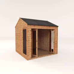 Mercia 8x8 Reverse Apex Tongue & Groove Summer House With Bi-fold Door -Garden Shop mercia 8x8 reverse apex tongue groove summer house with bi fold door5029442089720 03c bq