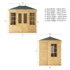 Mercia Clover 8x6 Ft Hip Shiplap Wooden Summer House With Double Door 18 Mercia Clover 8x6 Ft Hip Shiplap Wooden Summer House With Double Door -Garden Shop mercia clover 8x6 ft hip shiplap wooden summer house with double door5029442006871 01t