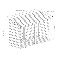 Mercia Double Wooden Log Store -Garden Shop mercia double wooden log store5029442012629 01t