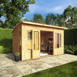 Mercia Helios 12x8 Ft Curved Shiplap Wooden Summer House With Double Door -Garden Shop mercia helios 12x8 ft curved shiplap wooden summer house with double door5029442007182 02i