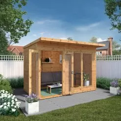 Mercia Maine 10x6 Ft Pent Shiplap Wooden Summer House With Double Door -Garden Shop mercia maine 10x6 ft pent shiplap wooden summer house with double door5029442002552 02i