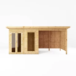 Mercia Maine 16x6 Ft Pent Shiplap Wooden Summer House With Double Door -Garden Shop mercia maine 16x6 ft pent shiplap wooden summer house with double door5029442008714 02c