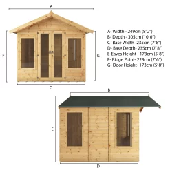 Mercia Sussex 8x8 Ft Apex Shiplap Wooden Summer House With Double Door -Garden Shop mercia sussex 8x8 ft apex shiplap wooden summer house with double door5029442006901 01t