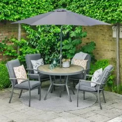 LG Outdoor Monza 4 Seater Dining Set With Parasol -Garden Shop monza 1