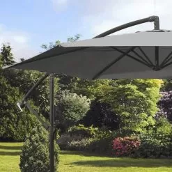 Pagoda Overhanging Parasol, 3m - Grey