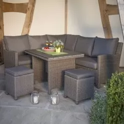 Kettler Palma Mini 7 Seater Corner Set With Polywood Table Top - Natural -Garden Shop palma mini 1