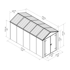 Palram - Canopia Rubicon 6x12 Apex Dark Grey Plastic Shed With Floor -Garden Shop palram canopia rubicon 6x12 apex dark grey plastic shed with floor7290108603422 01t BQ