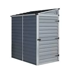 Palram - Canopia Skylight 4x6 Pent Dark Grey Plastic Shed With Floor