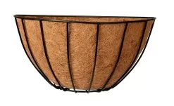 Panacea Classic Black Semi-circle Wire Hanging Basket, 40cm