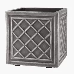 Stewart Garden Lead Effect Square Planter, Pewter - 32cm -Garden Shop pewter 1