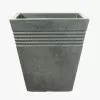 Stewart Garden Piazza Square Planter, Marble Green - 34cm