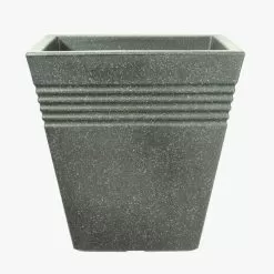 Stewart Garden Piazza Square Planter, Marble Green - 34cm