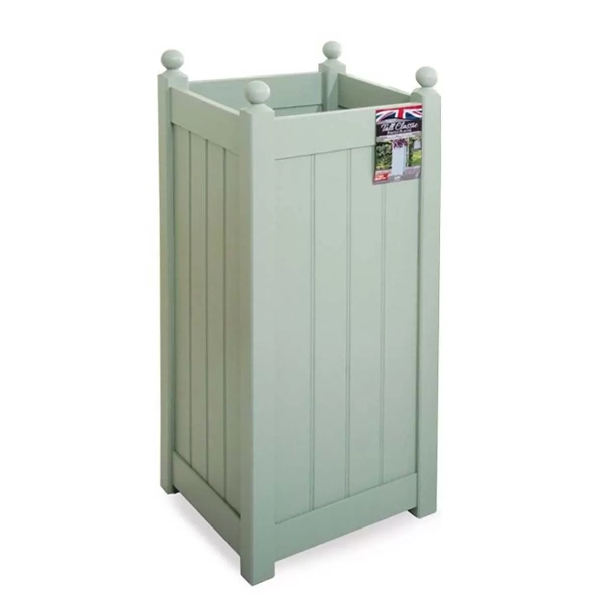 AFK Classic Tall Wooden Planter, Sage - 15in 2 AFK Classic Tall Wooden Planter, Sage - 15in - Image 2