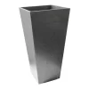 Primeur Sonata Pewter Plain Square Plant Pot (Dia)35cm