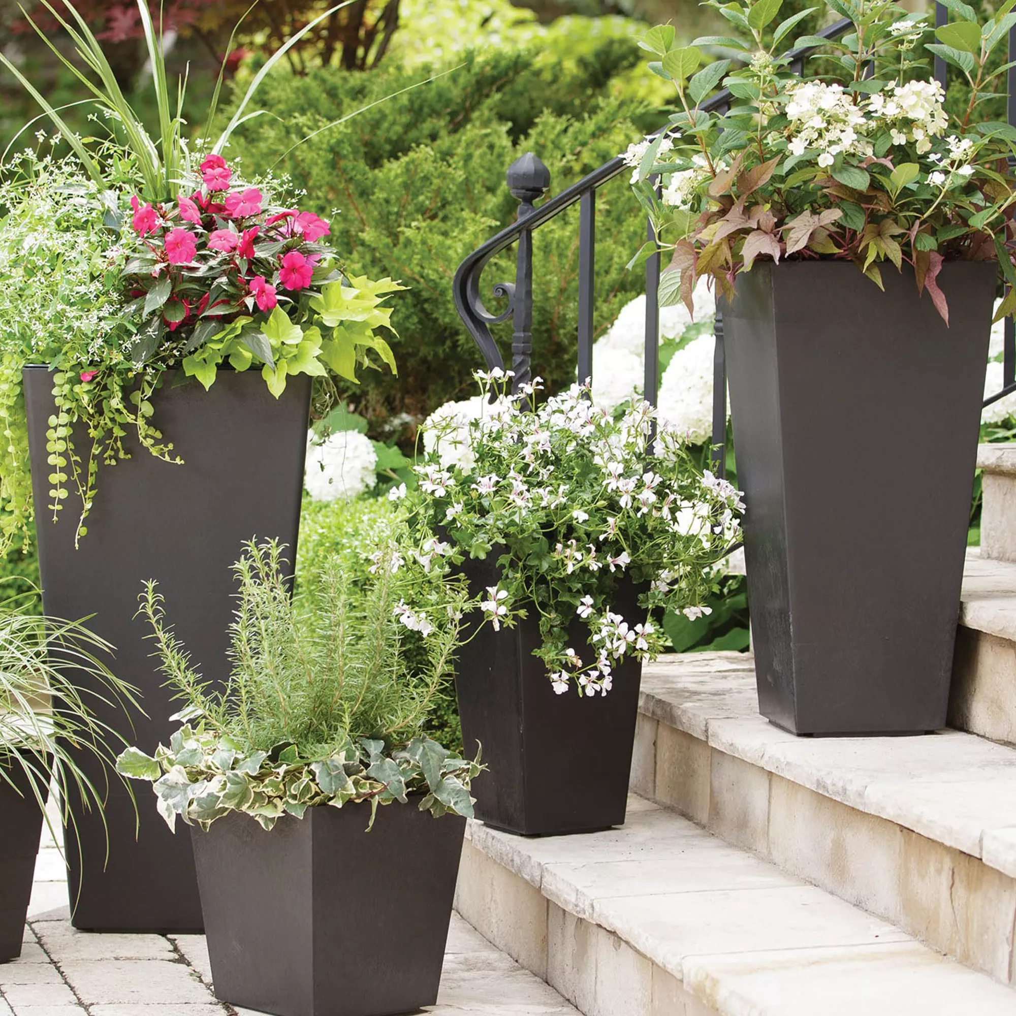 Primeur Sonata Pewter Plain Square Plant Pot (Dia)35cm 2 Primeur Sonata Pewter Plain Square Plant Pot (Dia)35cm - Image 2