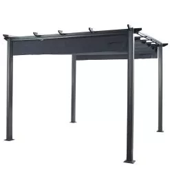 Hartman Roma Pergola With Retractable Canopy, 3m X 3m - Grey -Garden Shop roma pergola 3 x 3 grey