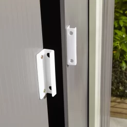 Rowlinson Trentvale 6x4 Pent Light Grey Metal Shed -Garden Shop rowlinson trentvale 6x4 pent light grey metal shed5013856206293 39c bq