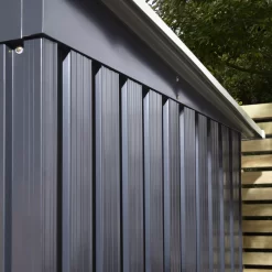 Rowlinson Trentvale 8x4 Pent Dark Grey Metal Shed -Garden Shop rowlinson trentvale 8x4 pent dark grey metal shed5013856206323 39c bq