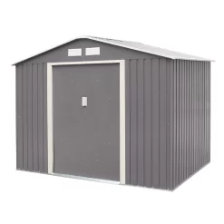 Rowlinson Trentvale 8x6 Apex Light Grey Metal Shed