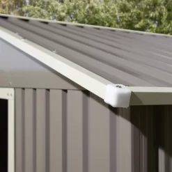 Rowlinson Trentvale 8x6 Apex Light Grey Metal Shed -Garden Shop rowlinson trentvale 8x6 apex light grey metal shed5013856206217 38c bq