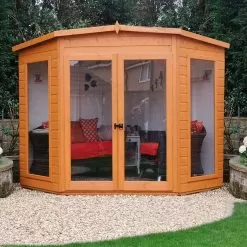 Shire Barclay 8x8 Safety Acrylic Pent Shiplap Wooden Summer House - Base Not Included -Garden Shop shire barclay 8x8 safety acrylic pent shiplap wooden summer house base not included5019804999200 02i bq