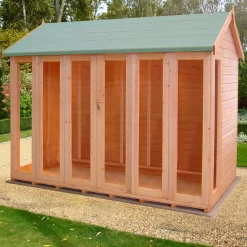 Shire Blenheim 10x8 Apex Shiplap Wooden Summer House With Bi-fold Door - Assembly Service Included -Garden Shop shire blenheim 10x8 apex shiplap wooden summer house with bi fold door assembly service included5019804111213 04i bq