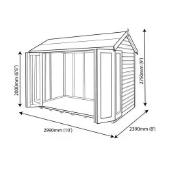 Shire Blenheim 10x8 Apex Shiplap Wooden Summer House With Bi-fold Door -Garden Shop shire blenheim 10x8 apex shiplap wooden summer house with bi fold door5019804111206 03t