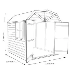 Shire Dutch 7x7 Ft Dutch Apex Shiplap Wooden Shed With Floor - Assembly Service Included -Garden Shop shire dutch 7x7 ft dutch apex shiplap wooden shed with floor assembly service included5019804112272 03t