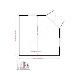 Shire Hampton 10x10 Glass Pent Shiplap Wooden Summer House - Base Not Included -Garden Shop shire hampton 10x10 glass pent shiplap wooden summer house base not included5019804008186 03t