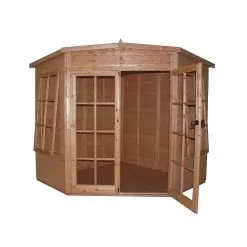 Shire Hampton 10x10 Glass Pent Shiplap Wooden Summer House - Base Not Included -Garden Shop shire hampton 10x10 glass pent shiplap wooden summer house base not included5019804008186 04c bq