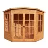 Shire Hampton 7x7 Toughened Glass Pent Shiplap Wooden Summer House - Base Not Included