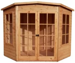 Shire Hampton 8x8 Glass Pent Shiplap Wooden Summer House - Base Not Included
