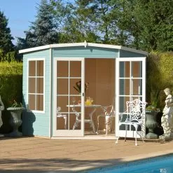 Shire Hampton 8x8 Toughened Glass Pent Shiplap Wooden Summer House - Base Not Included -Garden Shop shire hampton 8x8 toughened glass pent shiplap wooden summer house base not included5019804111145 02i bq