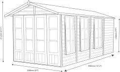 Shire Kensington 13x7 Apex Shiplap Wooden Summer House - Base Not Included -Garden Shop shire kensington 13x7 apex shiplap wooden summer house base not included5019804198139 02t