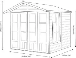 Shire Kensington 7x7 Glass Apex Shiplap Wooden Summer House - Base Included -Garden Shop shire kensington 7x7 glass apex shiplap wooden summer house base included5019804198504 01t