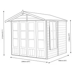 Shire Kensington 7x7 Toughened Glass Apex Shiplap Wooden Summer House - Base Included 11 Shire Kensington 7x7 Toughened Glass Apex Shiplap Wooden Summer House - Base Included -Garden Shop shire kensington 7x7 toughened glass apex shiplap wooden summer house base included5019804111190 03t