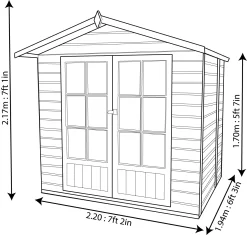 Shire Lumley 7x5 Glass Apex Shiplap Wooden Summer House - Base Included -Garden Shop shire lumley 7x5 glass apex shiplap wooden summer house base included5397007006391 01t bq