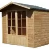 Shire Lumley 7x5 Toughened Glass Apex Shiplap Wooden Summer House - Base Not Included