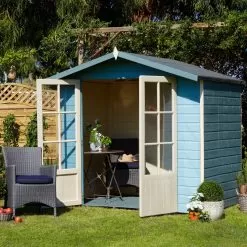 Shire Lumley 7x5 Toughened Glass Apex Shiplap Wooden Summer House - Base Not Included -Garden Shop shire lumley 7x5 toughened glass apex shiplap wooden summer house base not included5019804210824 02i bq