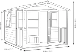 Shire Milton 8x9 Glass Apex Shiplap Wooden Summer House - Base Not Included -Garden Shop shire milton 8x9 glass apex shiplap wooden summer house base not included5019804124800 03t