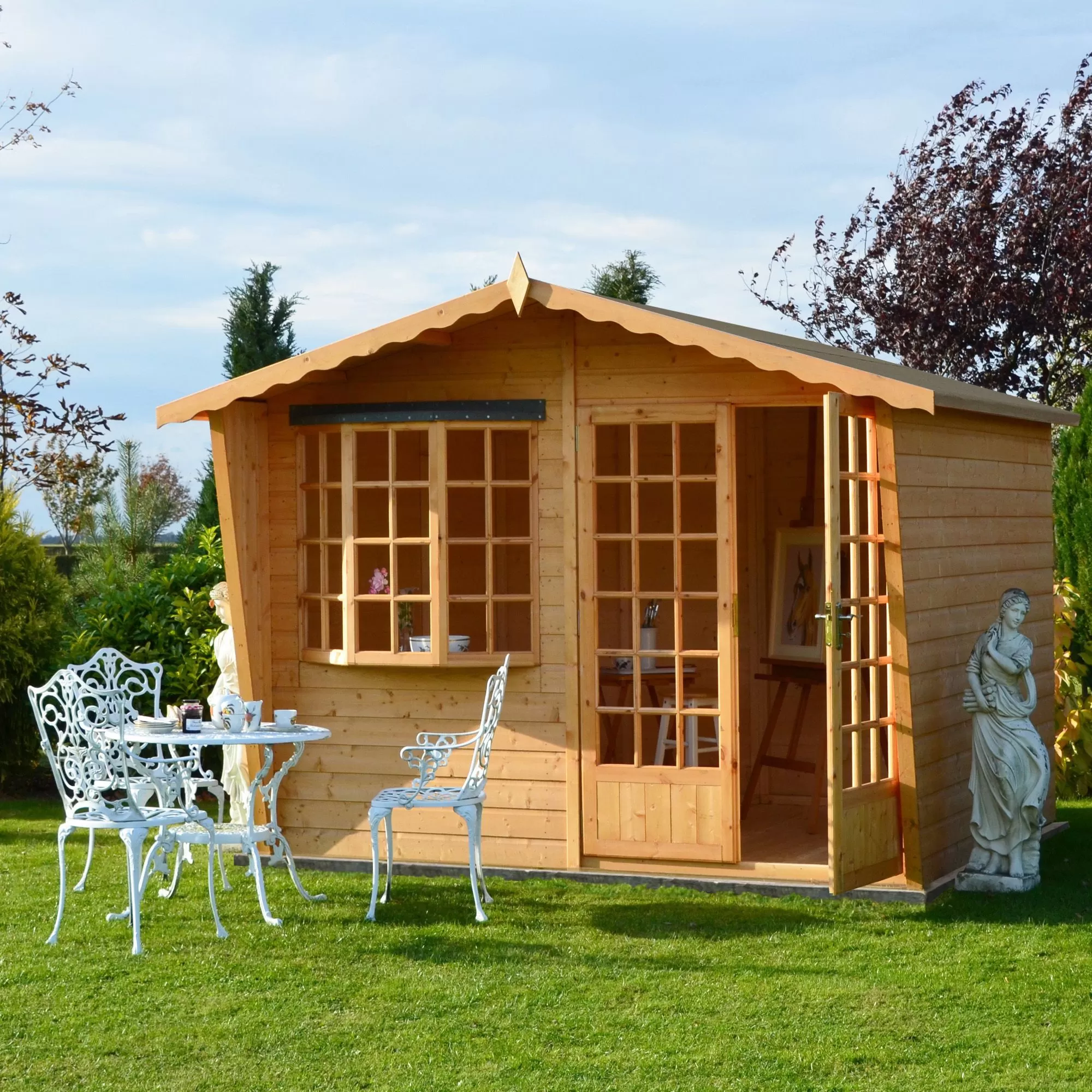 Shire Sandringham 10x10 Glass Apex Shiplap Wooden Summer House - Base Not Included 4 Shire Sandringham 10x10 Glass Apex Shiplap Wooden Summer House - Base Not Included - Image 4