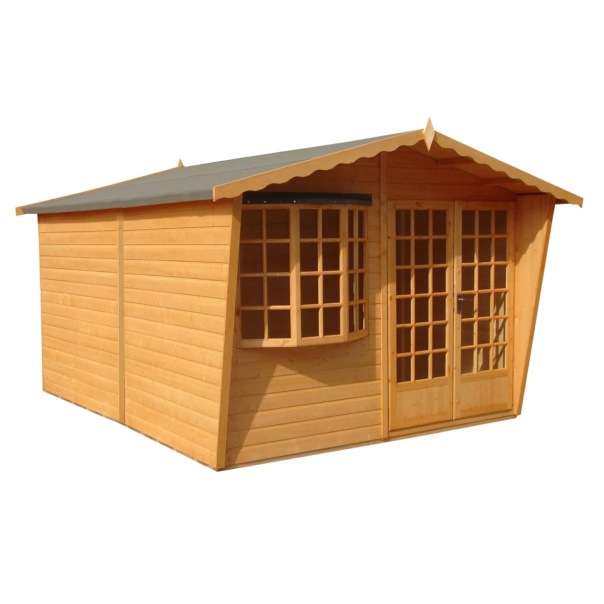 Shire Sandringham 10x10 Glass Apex Shiplap Wooden Summer House - Base Not Included 1 Shire Sandringham 10x10 Glass Apex Shiplap Wooden Summer House - Base Not Included