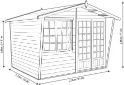 Shire Sandringham 10x6 Glass Apex Shiplap Wooden Summer House - Base Not Included -Garden Shop shire sandringham 10x6 glass apex shiplap wooden summer house base not included5019804691487 03t